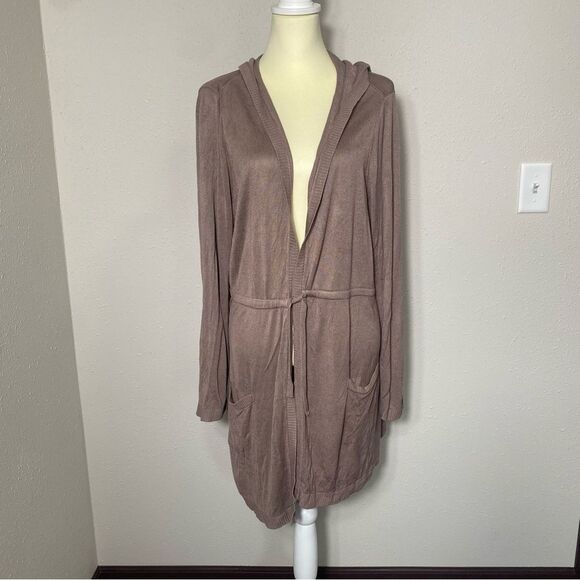 Torrid Plus Size Hooded Anorak Open Front Brown Cardigan Women's Size 2X - Picture 10 of 16